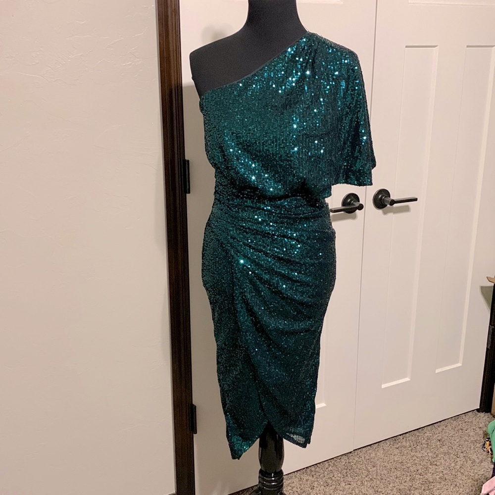 Teal Sequins Dress - Size S - SOLD OUT at Versona.